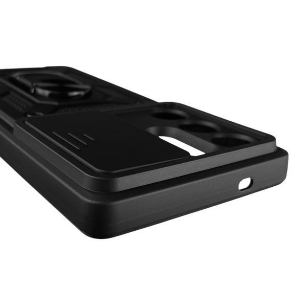 Чехол для Samsung Galaxy S25 Ultra (SM-S938B) бронированный с кольцом-держаталем со шторкой на самсунг с25 ультра черный rg1 0013333 фото