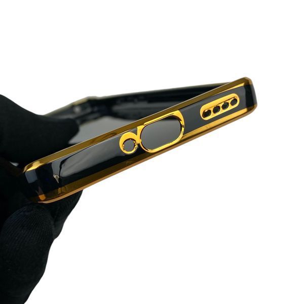 Чехол для Realme 11 Pro 5G с кольцом-подставкой с золотой окантовкой на реалми 11 про черный gs1 0020487 фото