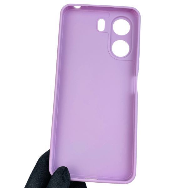 Чохол для Xiaomi Poco C65 однотонний з квадратними гранями із захистом камери на сяомі поко с65 бузковий 0002309 фото