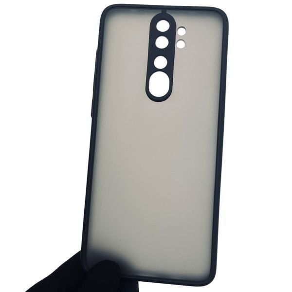 Чохол для Xiaomi Redmi Note 8 Pro протиударний матовий з високими бортами з захистом камери на сяомі редмі нот 8 про чорний 0000967 фото