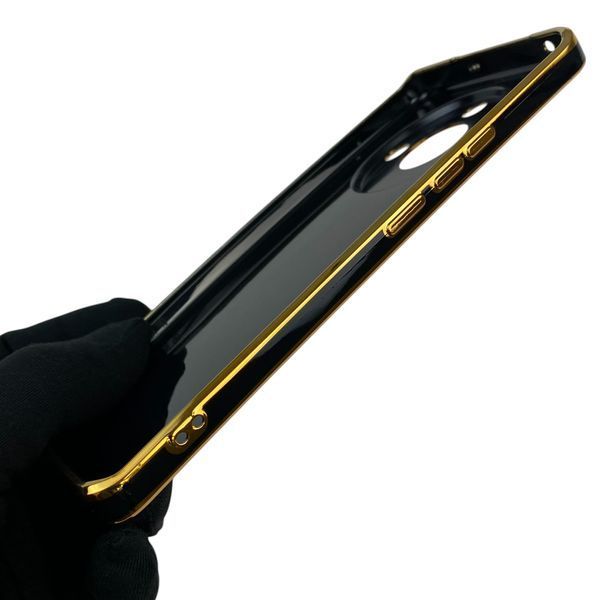 Чехол для Realme 11 Pro 5G с кольцом-подставкой с золотой окантовкой на реалми 11 про черный gs1 0020487 фото