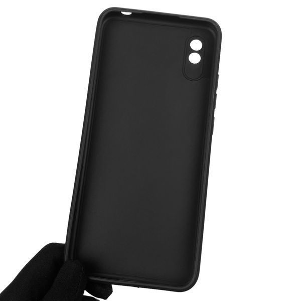 Чохол для Xiaomi Redmi 9A однотонний із квадратними гранями із захистом камери на сяомі редмі 9а чорний 0001217 фото