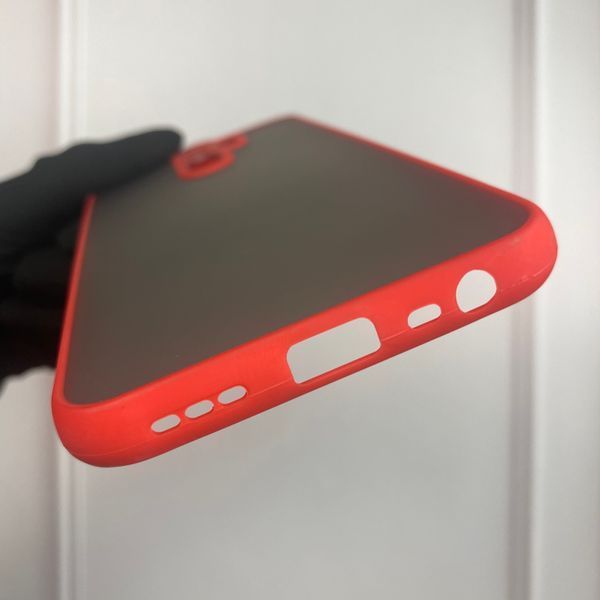Чохол для Xiaomi Redmi 9 протиударний матовий напівпрозорий з високими бортами із захистом камери на сяомі редмі 9 червоний 0000312 фото