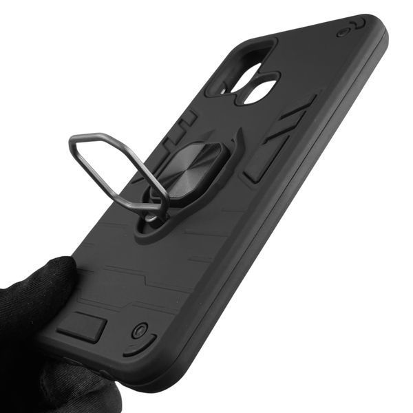 Чохол для телефона Samsung Galaxy M31 (SM-M315F) броньований з магнітним кільцем-тримачем на самсунг м31 чорний 0025731 фото