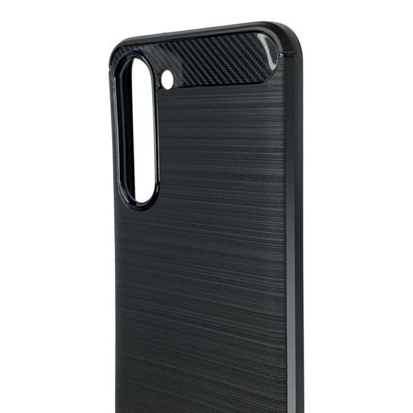 Чехол для телефона Samsung Galaxy S23 (SM-S911B) карбоновый противоударный с высокими бортами черный 0052231 фото