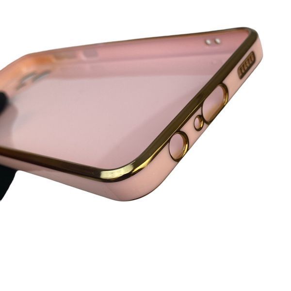 Чехол для Samsung Galaxy A05 SM-A055 с кольцом MagSafe с золотой окантовкой на самсунг а05 пудровый gs1 0022308 фото