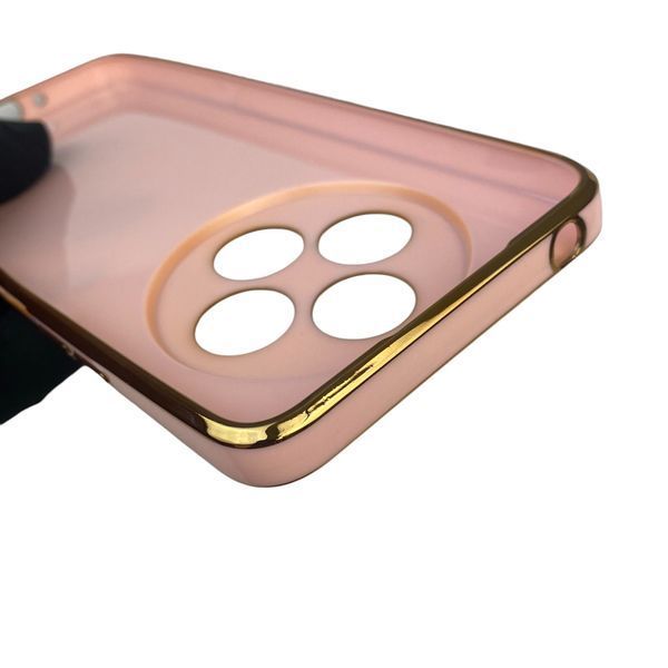 Чохол для Xiaomi Poco C75 з кільцем-підставкою із золотою окантовкою на сяомі поко с75 пудровий gs1 0021203 фото