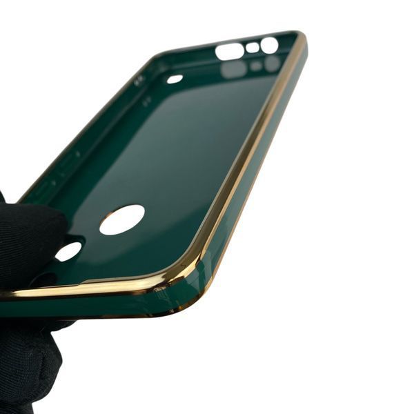 Чохол для Realme C21Y глянцевий із захистом камери із золотою окантовкою на реалмі с21у темно-зелений gs1 0019630 фото