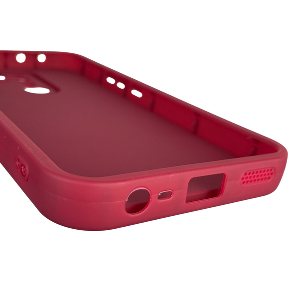 Чехол силиконовый оригинальный Soft Touch с 3D принтом милый мишка для Xiaomi Redmi 9 бордовый (Полная защита камеры) 0043708 фото