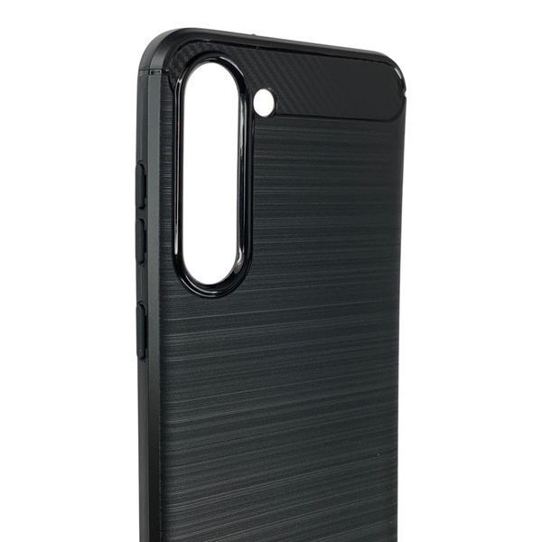Чехол для телефона Samsung Galaxy S23 (SM-S911B) карбоновый противоударный с высокими бортами черный 0052231 фото