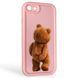 Чехол силиконовый Soft Touch с 3D принтом смешного теда мишки для Apple iPhone SE 2020 розовый (Полная защита камеры) 0049430 фото 1