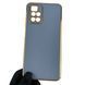 Чехол для Xiaomi Redmi 10 4G глянцевый с золотой окантовкой с защитой камеры на сяоми редми 10 4г синий 0000112 фото 1