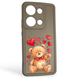 Чохол силіконовий оригінальний Soft Touch з 3D принтом милий ведмедик для Xiaomi Redmi Note 13 Pro 4G коричневий (Повний захист камери) 0043833 фото 1