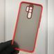 Чохол для Xiaomi Redmi 9 протиударний матовий напівпрозорий з високими бортами із захистом камери на сяомі редмі 9 червоний 0000312 фото 2
