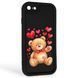 Чехол силиконовый Soft Touch с 3D принтом милый мишка для Apple iPhone SE 2020 черный (Полная защита камеры) 0045035 фото 1