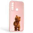 Чохол силіконовий Soft Touch з 3D принтом кумедний тед ведмідик для Huawei Y9 Prime 2019 (STK-L21) рожевий (Повний захист камери)