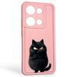 Чехол силиконовый оригинальный Soft Touch с 3D принтом злой котик для Xiaomi Redmi Note 14S розовый (Полная защита камеры) 0046881 фото