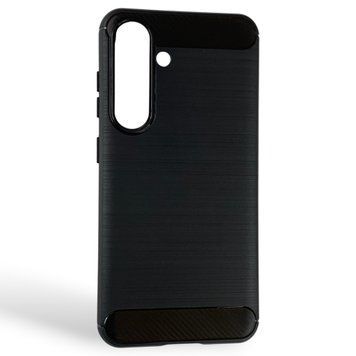 Чехол для телефона Samsung Galaxy S24 (SM-S921B) карбоновый противоударный с высокими бортами черный 0052232 фото