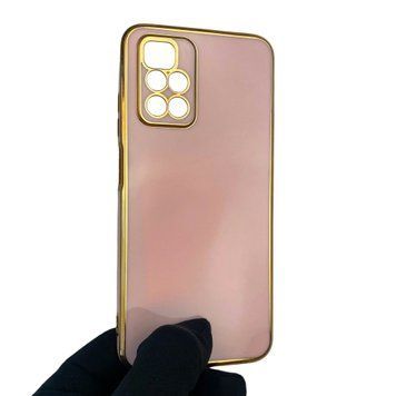 Чехол для Xiaomi Redmi 10 2022 с защитой камеры с золотой окантовкой на редми 10 2022 пудровый gs1 0020309 фото
