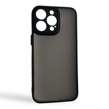 Чехол для iPhone 15 Pro Max черный матовый полупрозрачный (бампер, защита камеры) 0062225 фото