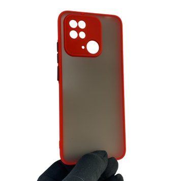Чохол для телефона Xiaomi Redmi 10C з високими бортами із захистом камери на сяомі редмі 10с червоний 0026195 фото