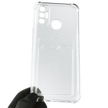 Чехол для Tecno Spark 7 (KF6n) с бронь углами с карманом для карточек k-pop на техно спарк 7 прозрачный 0013443 фото