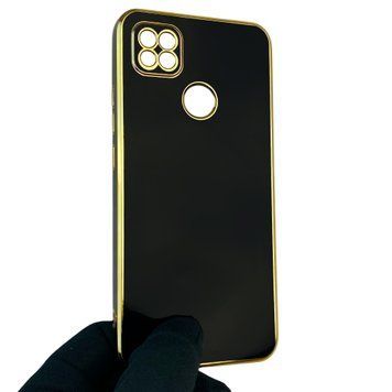 Чохол для Xiaomi Redmi 10A із захистом камери із золотою окантовкою на сяомі редмі 10а чорний gs1 0020334 фото