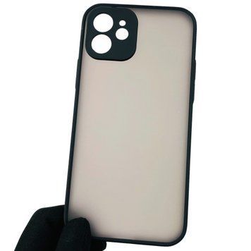 Чохол для Apple iPhone 12 протиударний напівпрозорий із високими бортами із захистом камери на айфон 12 чорний 0001318 фото