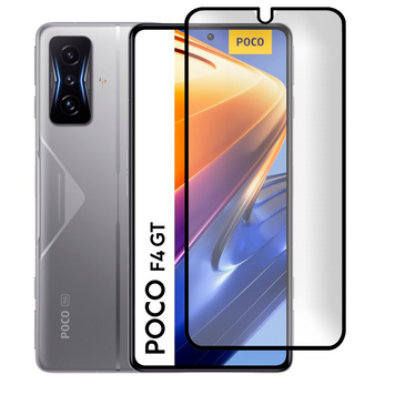 Защитное стекло МАТОВОЕ для телефона Xiaomi Poco F4 GT противоударное полноэкранное на сяоми поко ф4 гт черное 0039302 фото