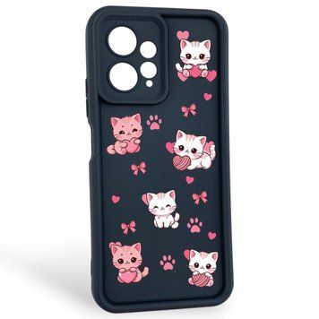 Чохол силіконовий Soft Touch з 3D принтом милі кошенята з лапками для Xiaomi Redmi Note 12 4G Чорний (Повний захист камери) 0059660 фото