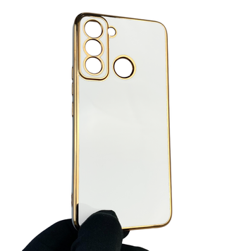 Чохол для TECNO POP 5 LTE (BD4i) глянцевий із захистом камери із золотою окантовкою на техно поп 5 лте білий gs1 0019821 фото