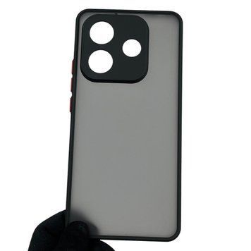 Чохол для Xiaomi Redmi Note 14 5G матовий з високими бортами з захистом камери на сяомі редмі нот 14 5г чорний 0013273 фото