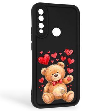 Чехол силиконовый Soft Touch с 3D принтом милый мишка для Huawei Y9 Prime 2019 (STK-L21) черный (Полная защита камеры) 0044876 фото