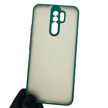 Чехол для Xiaomi Redmi 9 противоударный матовый с высокими бортами с защитой камеры на сяоми редми 9 зелёный 0000313 фото