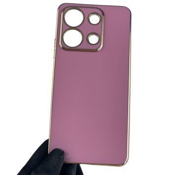Чохол для Xiaomi Redmi Note 13 4G глянсовий із золотою окантовкою із захистом камери на сяомі редмі нот 13 4г 0008394 фото