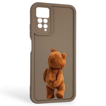 Чехол силиконовый оригинальный Soft Touch с 3D принтом смешного теда мишки для Xiaomi Redmi Note 11 Pro коричневый (Полная защита камеры) 0049003 фото