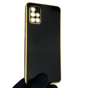 Чехол для Samsung Galaxy A71 SM-A715F с защитой камеры с золотой окантовкой на самсунг а71 черный gs1 0019784 фото