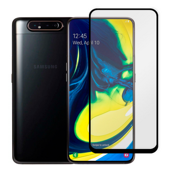 Захисне скло для телефона Samsung Galaxy A80 протиударне повноекранне на самсунг а80 чорне 0038320 фото