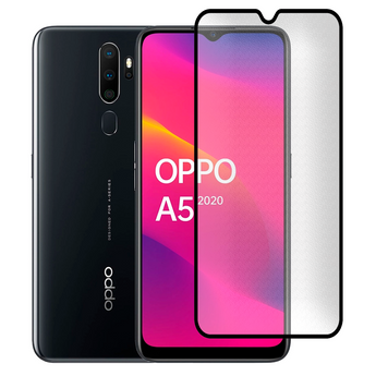 Захисне скло МАТОВЕ для телефона Oppo A5 (2020) протиударне повноекранне на оппо а5 (2020) чорне 0039009 фото