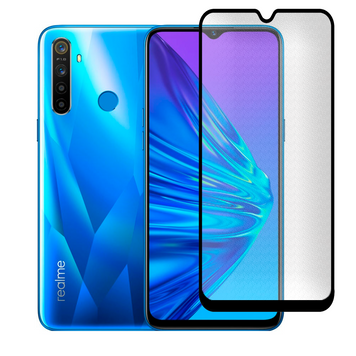 Защитное стекло МАТОВОЕ для телефона Realme 5s противоударное полноэкранное на реалми 5с черное 0039171 фото