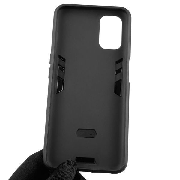 Чохол для телефона OPPO A92 броньований з магнітним кільцем-тримачем на оппо а92 чорний 0025672 фото