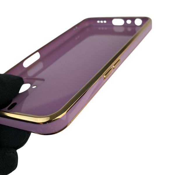 Чохол для OPPO A76 з кільцем MagSafe із золотою окантовкою на оппо а76 чорничний gs1 0021347 фото