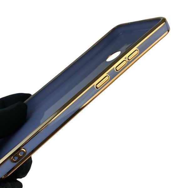 Чехол для Realme C21Y с кольцом-подставкой с золотой окантовкой на реалми с21у синий gs1 0020506 фото