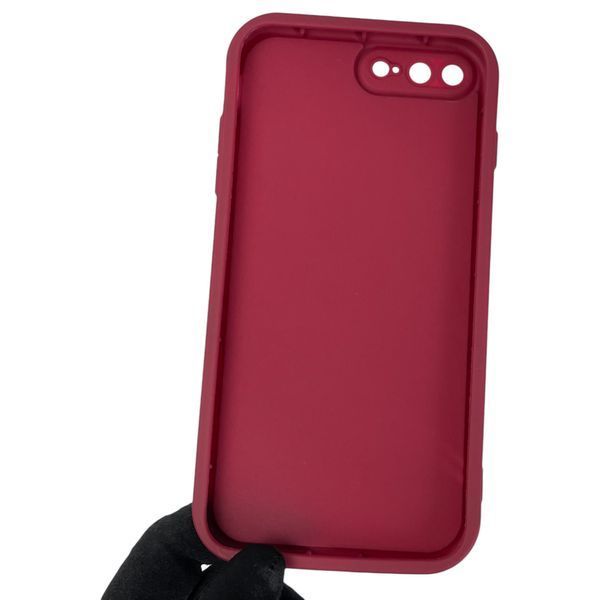 Чохол силіконовий Soft Touch з 3D принтом для Apple iPhone 7 Plus бордовий (Повний захист камери) 0044607 фото