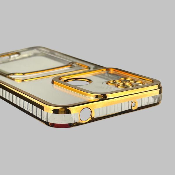Чехол для Xiaomi Redmi 9C с золотой окантовкой с карманом для карт на сяоми редми 9с золотой 0013140 фото