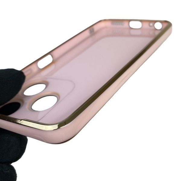 Чохол для TECNO Spark 10 (KI5q) з кільцем MagSafe із золотою окантовкою на техно спарк 10 пудровий gs1 0022460 фото