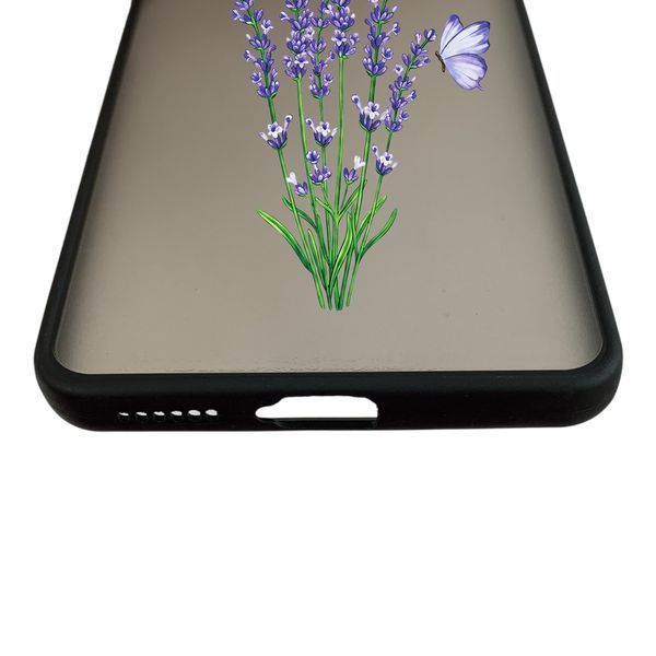 Чохол для телефона Xiaomi Redmi Note 12 Pro 4G с 3D принтом лаванда з метеликами із захистом камери чорний 0059331 фото