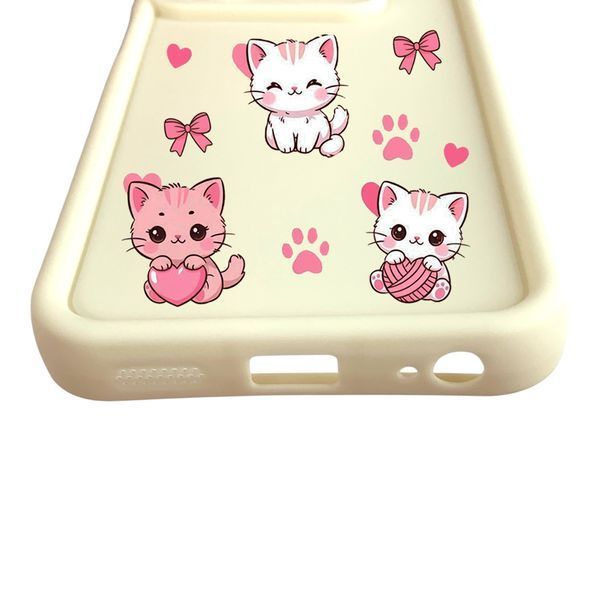 Чохол силіконовий Soft Touch з 3D принтом милі кошенята з лапками для TECNO Spark Go 2024 (BG6) Молочний (Повний захист камери) 0059610 фото