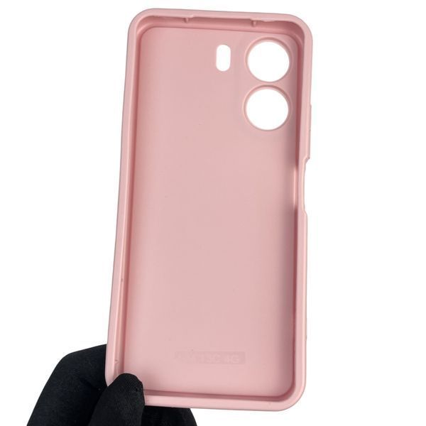 Чехол силиконовый оригинальный Soft Touch с 3D принтом злой котик для Xiaomi Poco C65 пудровый (Полная защита камеры) 0046681 фото