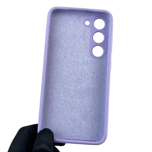 Чехол для Samsung Galaxy S23 (SM-S911B) силиконовый с микрофиброй нескользящий на самсунг с23 сиреневый 0032190 фото